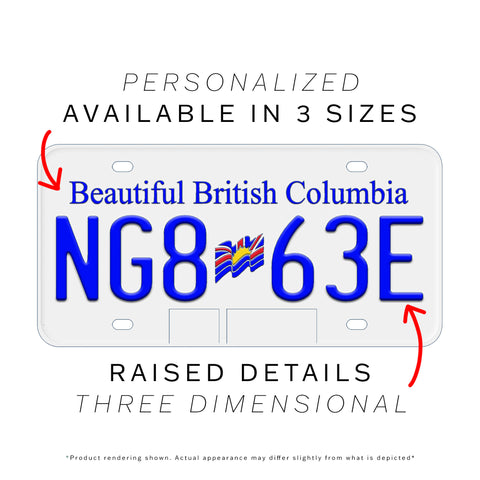 Replica British Columbia License Plate