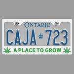 Ontario - A Place to Grow - Pot Leaf License Plate Frame