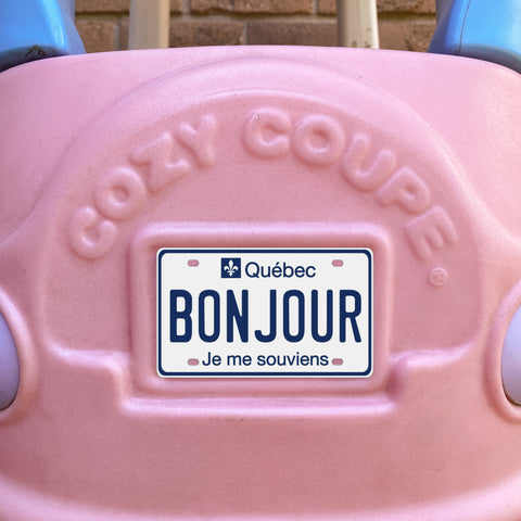 Quebec Cozy Coupe License Plate