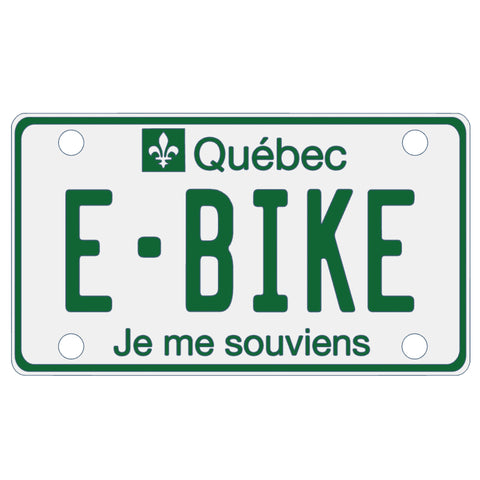 Quebec E-Bike License Plate