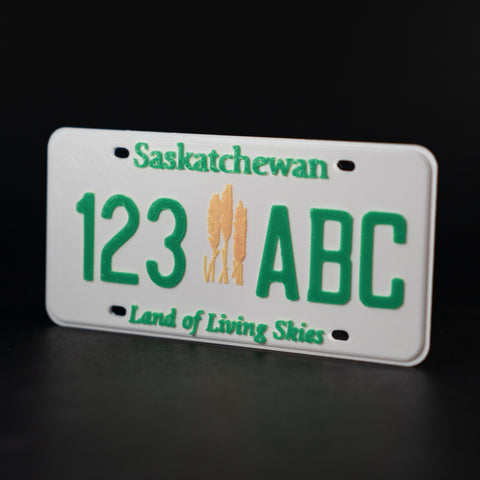 Replica Saskatchewan License Plate