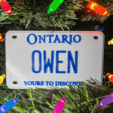 Ontario License Plate Christmas Tree Ornament