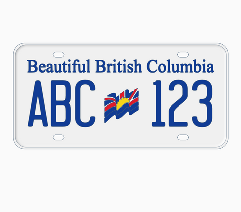 Replica British Columbia License Plate