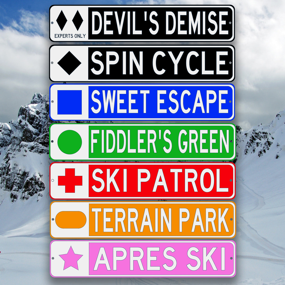 Custom Replica Ski Run Signs – YGK3D